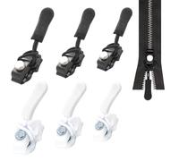 DEFGNOP Tirette Fermeture éClair,Zipper Fermeture Eclair Remplacement,Zip Universel,Trois Tailles Pour S'Adapter à La Plupart Des ScéNarios,RéParation De Vestes, Sacs à Dos,Bagages,6 PièCes