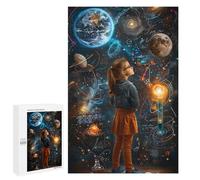Défi Créatif - Child Exploring Space, 1000 PCS, Puzzle-Image en Bois, Cadeau pour Les Soirées D’Hiver - pour Les Passionnés Qui Aiment Les Détails