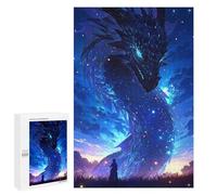 Défi Créatif - Dragon Fantasy Night Scene, 1000 PCS, Jeu D’Assemblage en Bois, Décoration du Nouvel an; pour Les Couples, Amis Et Familles
