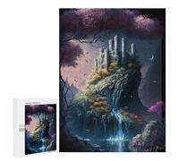 Défi Créatif - Enchanted Castle in The Mist, 500 PCS, Jeu D’Assemblage en Bois, Activité sans Écran, pour Se Détendre À La Maison sans Écran