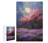 Défi Créatif - Full Moon Blossom Night Scene, 1000 PCS, Puzzle Décoratif en Bois, Cadeau pour Les Soirées D’Hiver, pour Jouer Seul Ou À Plusieurs