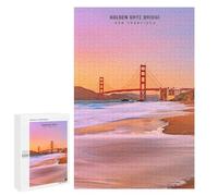 Défi Créatif - Golden Gate Bridge Sunset, 1000 PCS, Puzzle Décoratif en Bois, Attention À Offrir, pour Un Loisir Créatif en Intérieur