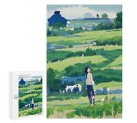 Défi Créatif - Green Fields and Blue Skies, 1000 PCS, Jeu D’Assemblage en Bois, Activité sans Écran, pour Se Détendre À La Maison sans Écran
