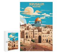 Défi Créatif - Jerusalem Palestine Design, 1000 PCS, Puzzle Décoratif, Idée Cadeau Festive, pour Jouer Seul Ou À Plusieurs