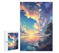 Défi Créatif - Ocean Sunset Reflections -1, 1000 PCS, Puzzle À Exposer, Cadeau De Pendaison De Crémaillère, pour Jouer Seul Ou À Plusieurs