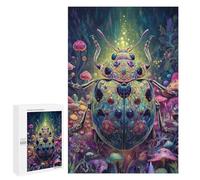 Défi Créatif - Psychedelic Beetle Artwork-1, 1000 PCS, Jeu D’Assemblage en Bois, Décoration du Nouvel an; pour Les Couples, Amis Et Familles