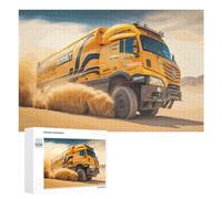 Défi Créatif - Racing Truck in Desert Dust Storm, 1000 PCS, Jeu D’Assemblage en Bois, Attention À Offrir - pour Les Passionnés Qui Aiment Les Détails
