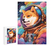 Défi Créatif - Space Dog Explorer-179, 1000 PCS, Jeu D’Assemblage en Bois, Décoration du Nouvel an; pour Les Couples, Amis Et Familles