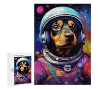Défi Créatif - Space Dog Explorer-19, 300 PCS, Jeu D’Assemblage en Bois, Décoration du Nouvel an; pour Les Couples, Amis Et Familles