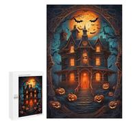 Défi Créatif - Spooky Halloween Haunted House, 1000 PCS, Jeu D’Assemblage en Bois, Décoration du Nouvel an; pour Les Couples, Amis Et Familles