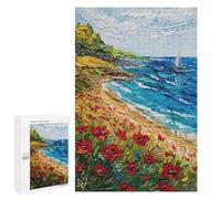 Défi Créatif - Where Poppies Meet The Waves, 1000 PCS, Puzzle Décoratif, Cadeau D’Anniversaire De Couple - pour Un Défi Gratifiant Le W nd