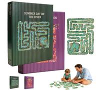 Défi De Puzzle Avec Bords Uniques, Puzzles « Journée D'été Au Bord De La Rivière », Puzzle Avec Pièces De Bordure - Chaque Pièces Est Défi, Jeu De Puzzles Amusant Et Stimulant 501 Pièces(Green+Purple)