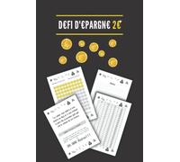 Défi d'Epargne 2 Euros: Tracker Epargne Facile et Amusant pour Economiser 20 000 € pour Petit et gros Revenu | 120 Pages | 6"x9"