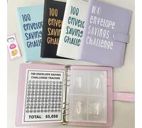 Défi d'épargne de 100 jours en enveloppe A5, recharges de classeur à 100 poches, ensemble de cahier de budget en PU, fournitures essentielles pour la rentrée, cadeau créatif pour Thanksgiving, Noël, a