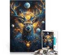 Défi Difficile Cerf d'âme Fantastique Puzzles 1000 pièces pour Adultes 26x38cm avec Affiche et Feuille de Questions correspondantes à partir de 14 Ans