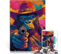Défi Difficile pour soulager Le Stress Gorille visant avec Une Arme à feu Puzzles pour Adultes 1000 pièces 26x38cm Super Cadeau Convient aux Personnes de Plus de 14 Ans