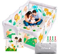 DeFieltro Parc pour bébé de la Selva 150 x 180 cm - Parc bébé avec maille respirante - Parc pliable antidérapant tapis rembourré + 4 poignées + sac de transport