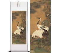 Défilement mural asiatique, peintures enroulables, décoration orientale, peintures, allégories chinoises, peinture d'oiseaux et de fleurs, poster, 40 x 119 cm