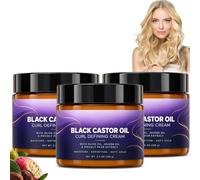 Defines Curls Black Castor Oil Curl Cream,Curling Cream For Black Hair，3PC | Moisturizing Curl Defining Cream with Olive Oil,Curl Defining Cream for Wavy,Curly and Coily Hair,Leave-In Styling Creams