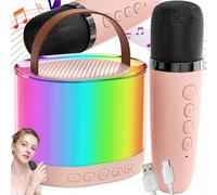 Définissez le LED RGB AK. haut-parleur karaoké Bluetooth 5.3 2x microphone USB