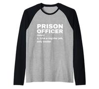 Définition Amusante d'un Officier de Prison comme Une glacière à Travail Ordinaire Uniquement Manche Raglan