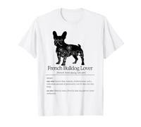 Définition de l'amant de Bouledogue français Silhouette Florale Frenchie T-Shirt