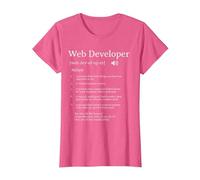 Définition du développeur Web Appréciation des employés T-Shirt, Femme, Rose Chiné, S