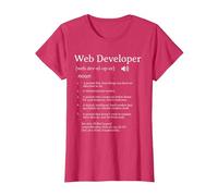 Définition du développeur Web Appréciation des employés T-Shirt, Femme, Rouge Chiné, S