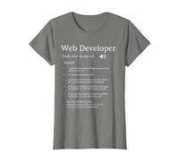 Définition du développeur Web Appréciation des employés T-Shirt, Femme, Vert Kaki chiné, S