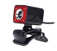 Definition Night Vision Camera Built Computer 10 M 4LED Free Microphone Sound Absorbing Switch (Color : Red) (Black+Red)