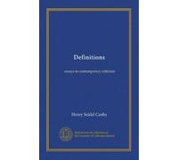 Definitions (Vol-1): essays in contemporary criticism