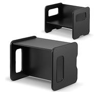 defiPad Banc en Bois évolutif pour Enfants - Modulable en Table et siège - 2 hauteurs d'assise - Élément de mobilier pour Aire de Jeux (Noir)