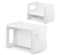 defiPad Banc en Bois évolutif pour Enfants - Modulable en Table et siège - 2 hauteurs d'assise - Élément de mobilier pour Aire de Jeux (Blanc)