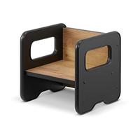 defiPad Tabouret pour Enfant | Tabouret élégant Double Face | Fauteuil Enfant à partir de 1 an | Chaise pour Enfant en Bois | Chaise Transformable en Table (Noir + Chêne)