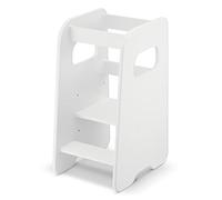defiPad Tour d Observation Enfant Montessori - Stable & Sécurisée, Hauteur réglable sur 3 Niveaux - Tour d'apprentissage - Fabriqué en Europe - Learning Tower/Toddler Tower - Blanc