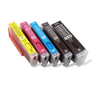 DEFIYAN 1 Jeu de Cartouches d'encre Rechargeables, compatibles avec MG5450 MG5550 MG6450 MG6350 7150 IP7250 MX925 MX725 IX6850 PGI550 CLI551(5Color 1set)