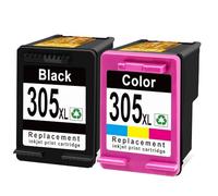 DEFIYAN Cartouche d'encre Compatible Compatible avec 305 XL 4120 2320 2710 4100 6000 4527 6020 6032(305XL 1BK 1COLOR)