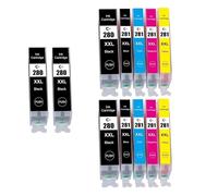 DEFIYAN Cartouche d'encre de Remplacement 280XXL 281XXL, Compatible avec PGI-280XXL CLI-281XXL Compatible avec TR7520 TR8520 TS6120 TS8120(2SET and 2BK)