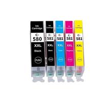 DEFIYAN Cartouche d'encre de Remplacement Compatible, Paquet de 5, Compatible avec Impression PGI-580XXL CLI-581XXL PGBK BK C M Y(1 Set)