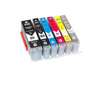 DEFIYAN Cartouche d'encre PGI450 CLI451 XL, Compatible avec Les imprimantes IP7240 MG5440 MG5540 MG6440 MG6640 MG5640 MG6450 MX924 MX724 IX6840(1 Set 6 Color)