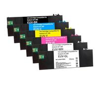 DEFIYAN Cartouche d'encre Rechargeable Vide 220ML, EUV EUV2 EUV3 EUV4 EUV5, Compatible avec Roland LEF-20 LEF-10 LEF-12 LEF-300 LEC-330 LEC-300 LEC540(6pcs(BK C M Y WT GL))