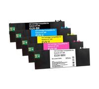 DEFIYAN Cartouche d'encre Rechargeable Vide 220ML, EUV EUV2 EUV3 EUV4 EUV5, Compatible avec Roland LEF-20 LEF-10 LEF-12 LEF-300 LEC-330 LEC-300 LEC540(5pcs(BK C M Y WT))