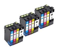 DEFIYAN Cartouches d'encre de Remplacement Compatible avec imprimante Pro WF-3720 WF-3725 WF-3730 WF-3733 DWF, 4 Paquets, compatibles 702XL 702 T702 T702XL(12PCS 3SET)