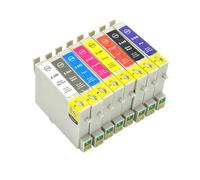 DEFIYAN Jeu de Cartouches d'encre compatibles Compatible avec T0540, T0541, T0549, T0547, T0548, Stylet Photo R800, R1800, Compatible avec imprimante(8pcs 1set)