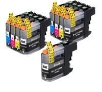 DEFIYAN Jeu d'encre Compatible Compatible avec LC123 LC121, Compatible avec imprimantes MFC-J4410DW J4510DW J4610DW J4710DW J470DW J6920DW J870DW J245 J650DW J67(2SETS ADD 1PCS Black)