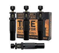 Déflateurs d'air - Valve de déflation 4 pièces | Kit de valve d'air portable pour voiture, camion, vélo, moto, SUV et véhicules, Gear d'ajustement de pression rapide pour voyager
