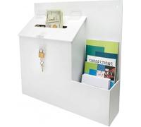 Deflect-o Urne avec fente et serrure blanc 355 x 360 x 90 mm 1 pc(s)