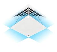 Déflecteur d'Air Réglable pour Bouche de Ventilation au Plafond, Carré, Anti-Condensation - pour Bureau à Domicile et Maison, Blanc(33x33cm/13x13in)