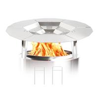 Déflecteur de chaleur pour foyer Solo Stove Bonfire de 49,5 cm, diffuseur de chaleur portable en acier inoxydable 304 capture et redirige la chaleur avec poignée et pied, accessoires amovibles pour