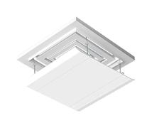 Déflecteur de Climatiseur Réglable 30/45/60 Cm, Aile D'air de Sortie, Déflecteur Refroidi Par Air for Bureau Commercial, Couvercle D'aération de Climatiseur de Plafond (Color : White, Size : 45X45CM